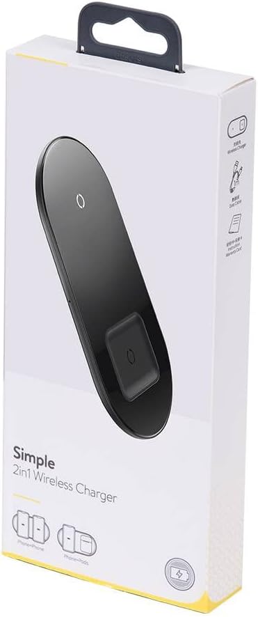 Baseus Simple 2in1 Wireless Charger 18W Max - Black, SEAPIPH5-05 Baseus Simple 2in1 Wireless Charger 18W Max - Black, SEAPIPH5-05